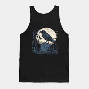 Woodcut Crow Tank Top